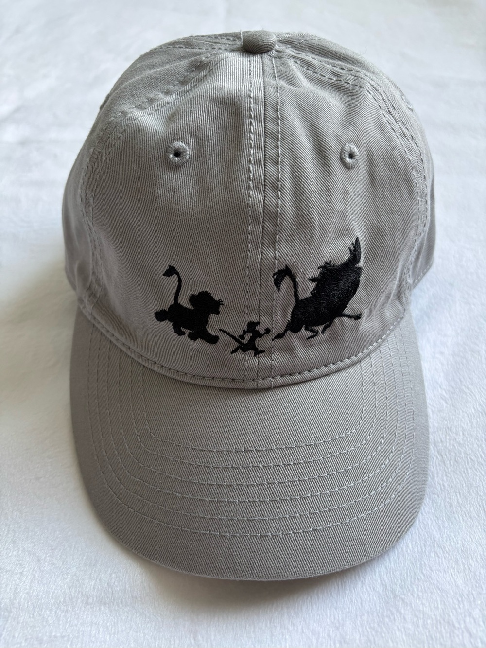 Bioworld Disney Lion King Gray Baseball Cap Hat Simba Timon Pumbaa Embroidered